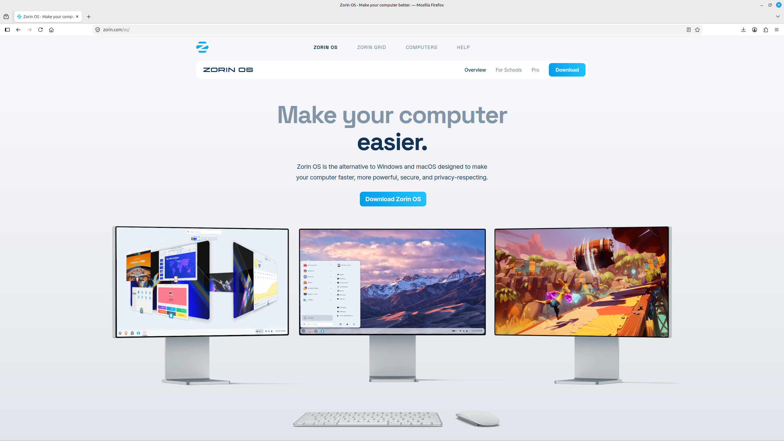 Official Zorin OS website